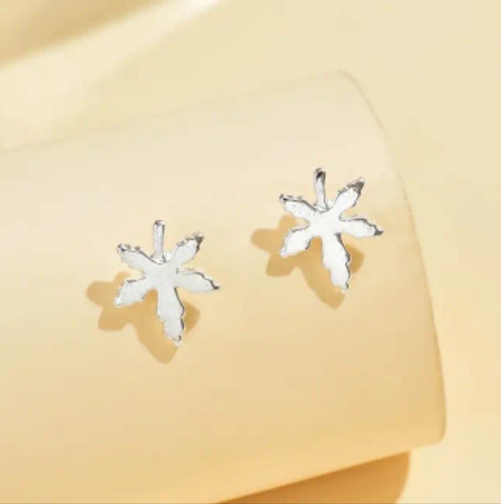2 Pairs Of Silver 420 Weed Leaf Stainless Steel Stud Earrings 4×(OS) - Picture 9 of 9